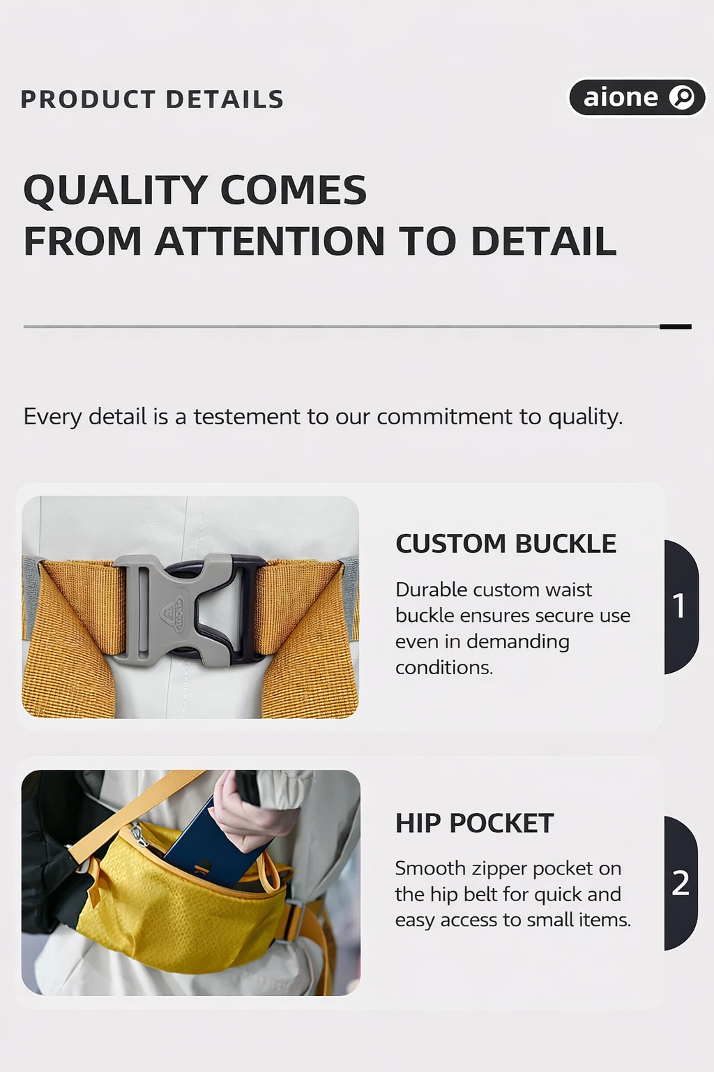 AIOne 60L Outdoor Hiking Rucksack (Yellow)