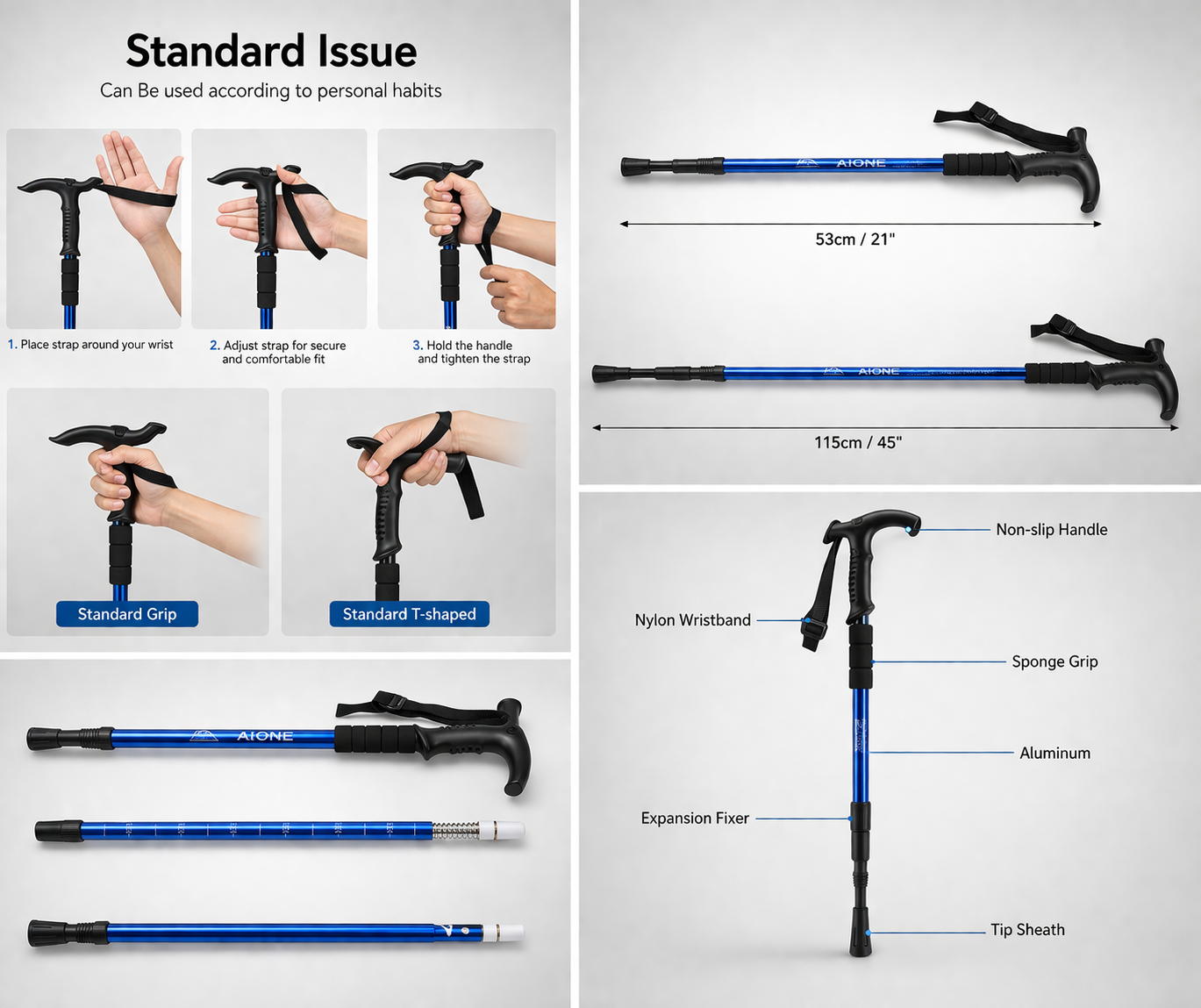 AI ONE Trekking Pole with Cane | Anti Shock