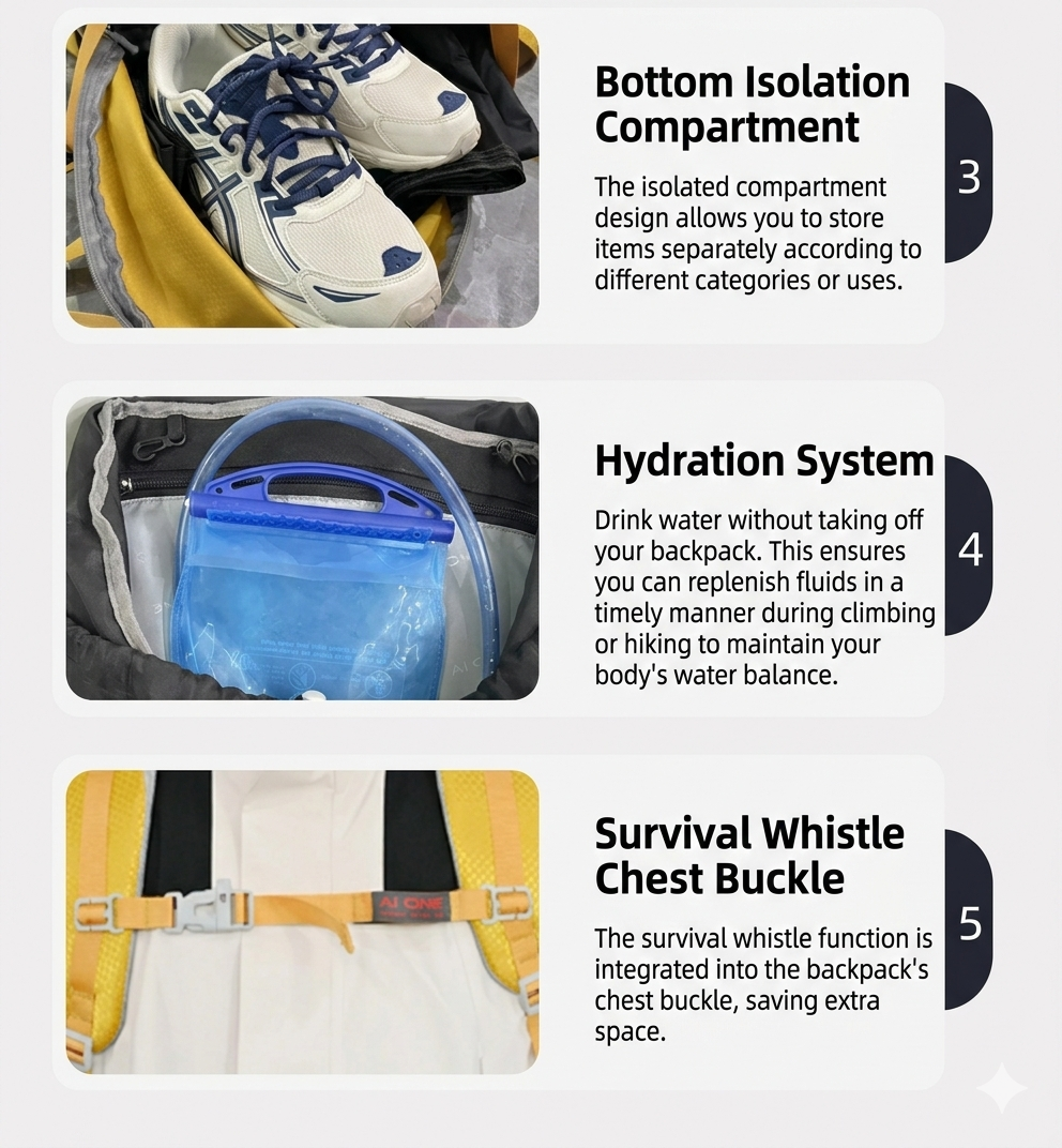 AIOne 60L Outdoor Hiking Rucksack (Yellow)