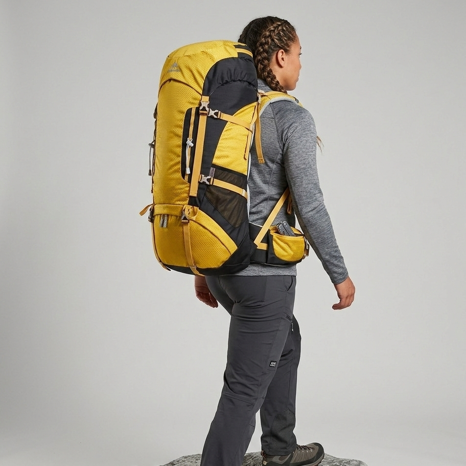 AIOne 60L Outdoor Hiking Rucksack (Yellow)