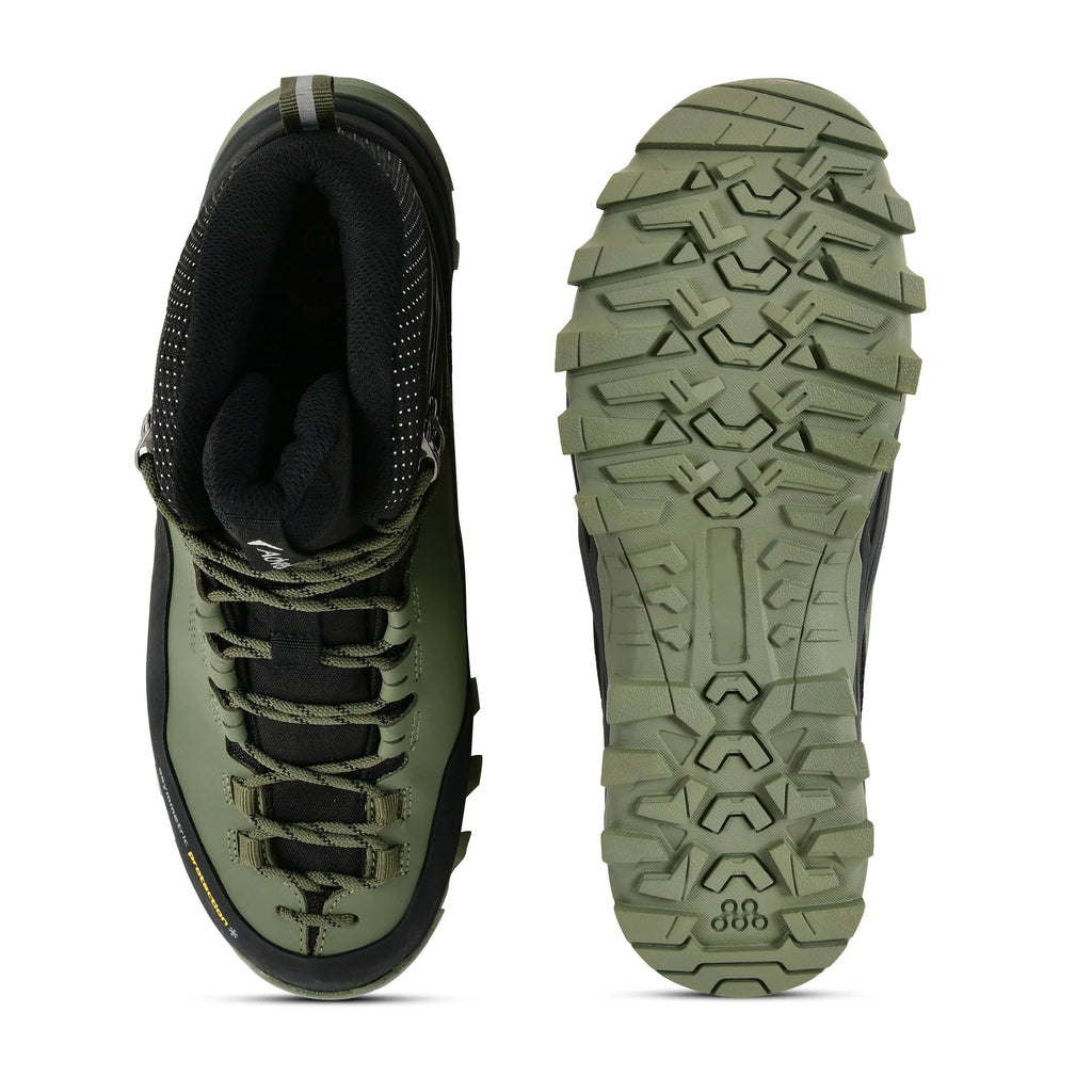 Adventra Men’s Warm and Waterproof Winter Hiking Mid Ankle Boots - WH1106 Uniform Green