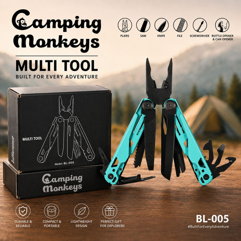 19-in-1 Stainless Steel Outdoor Multitool | Camping Monkeys