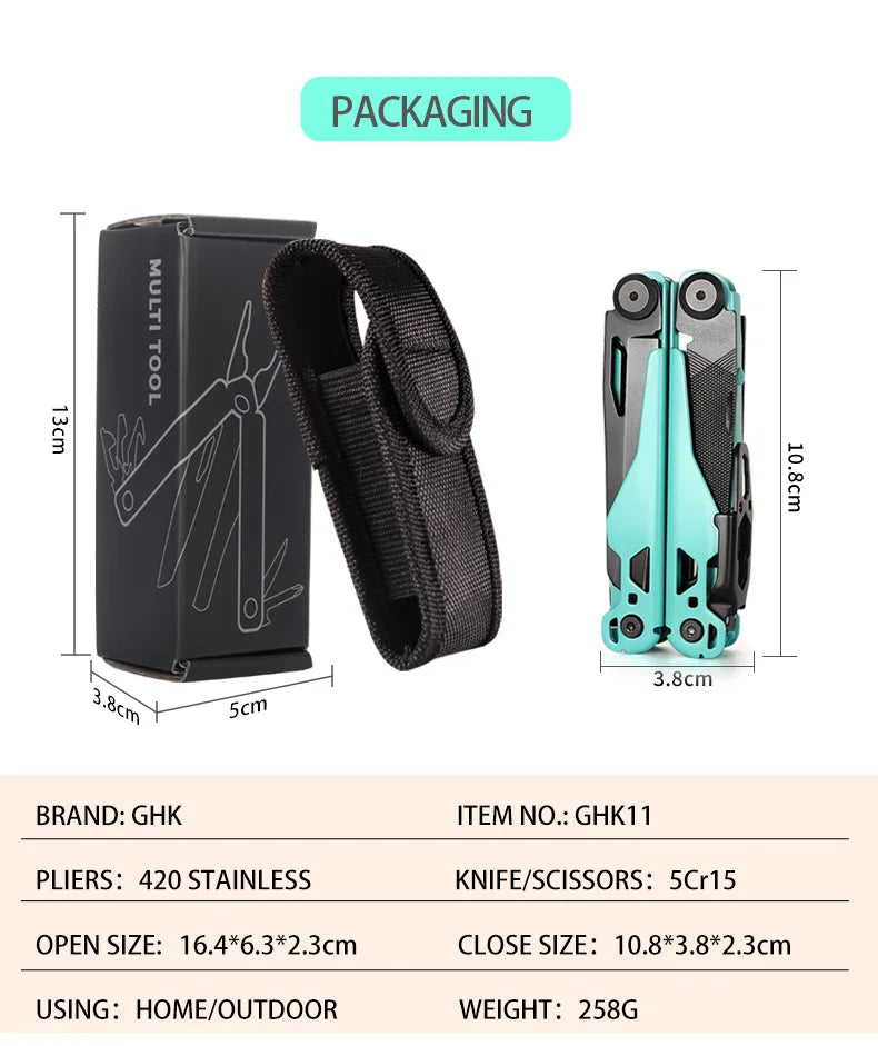 19-in-1 Stainless Steel Outdoor Multitool | Camping Monkeys