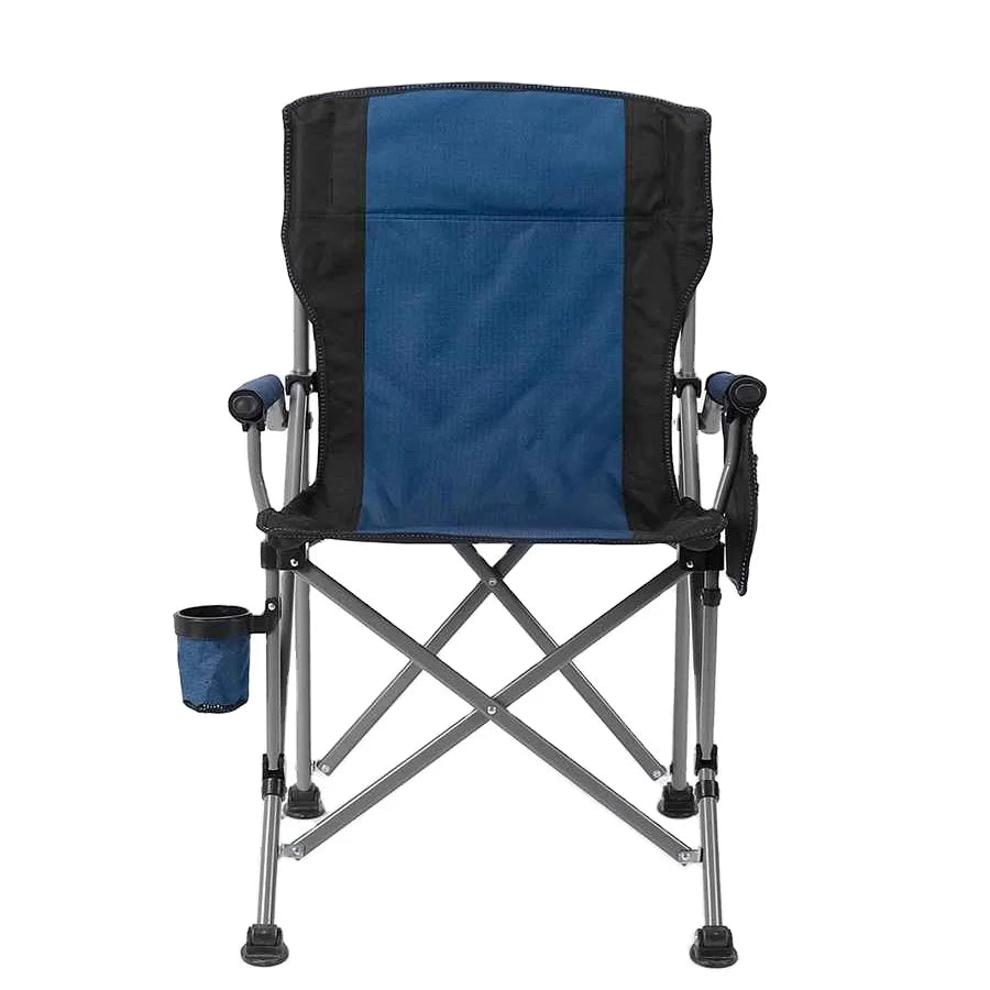 Portable Camping Chair With Side Pocket (Blue & Green)