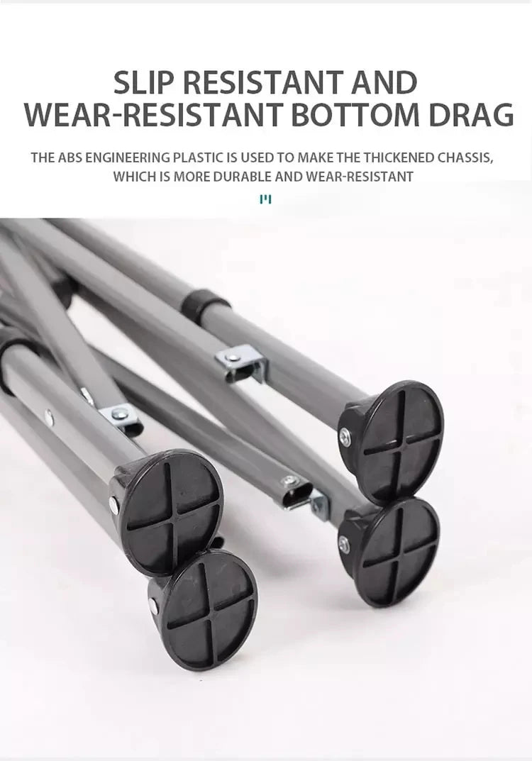 Portable Camping Chair With Side Pocket (Blue & Green)