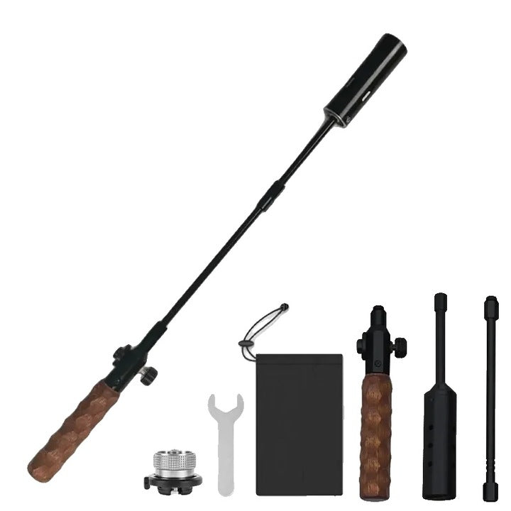 Portable Camping Gas Torch Burner with Detachable Pipe & Adjustable Flame Control