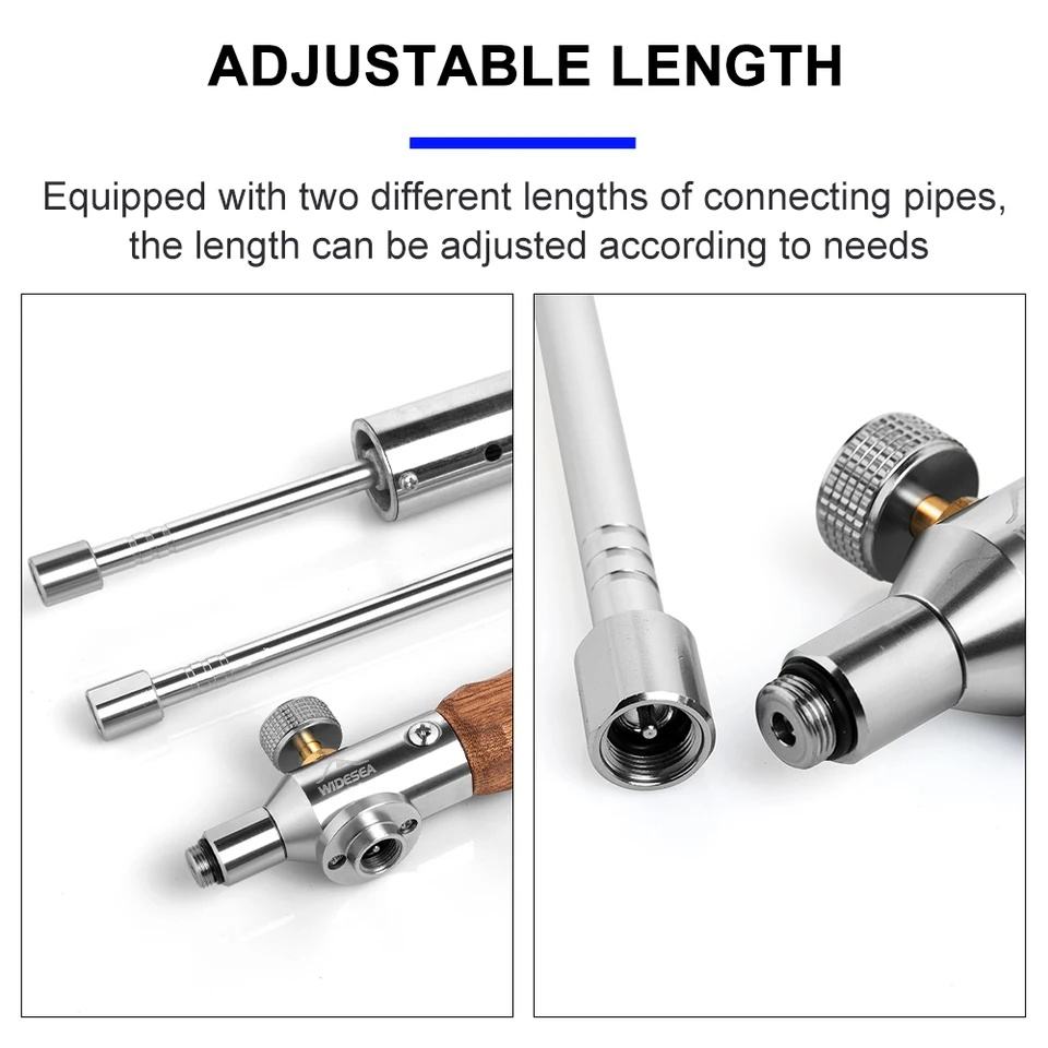 Portable Camping Gas Torch Burner with Detachable Pipe & Adjustable Flame Control
