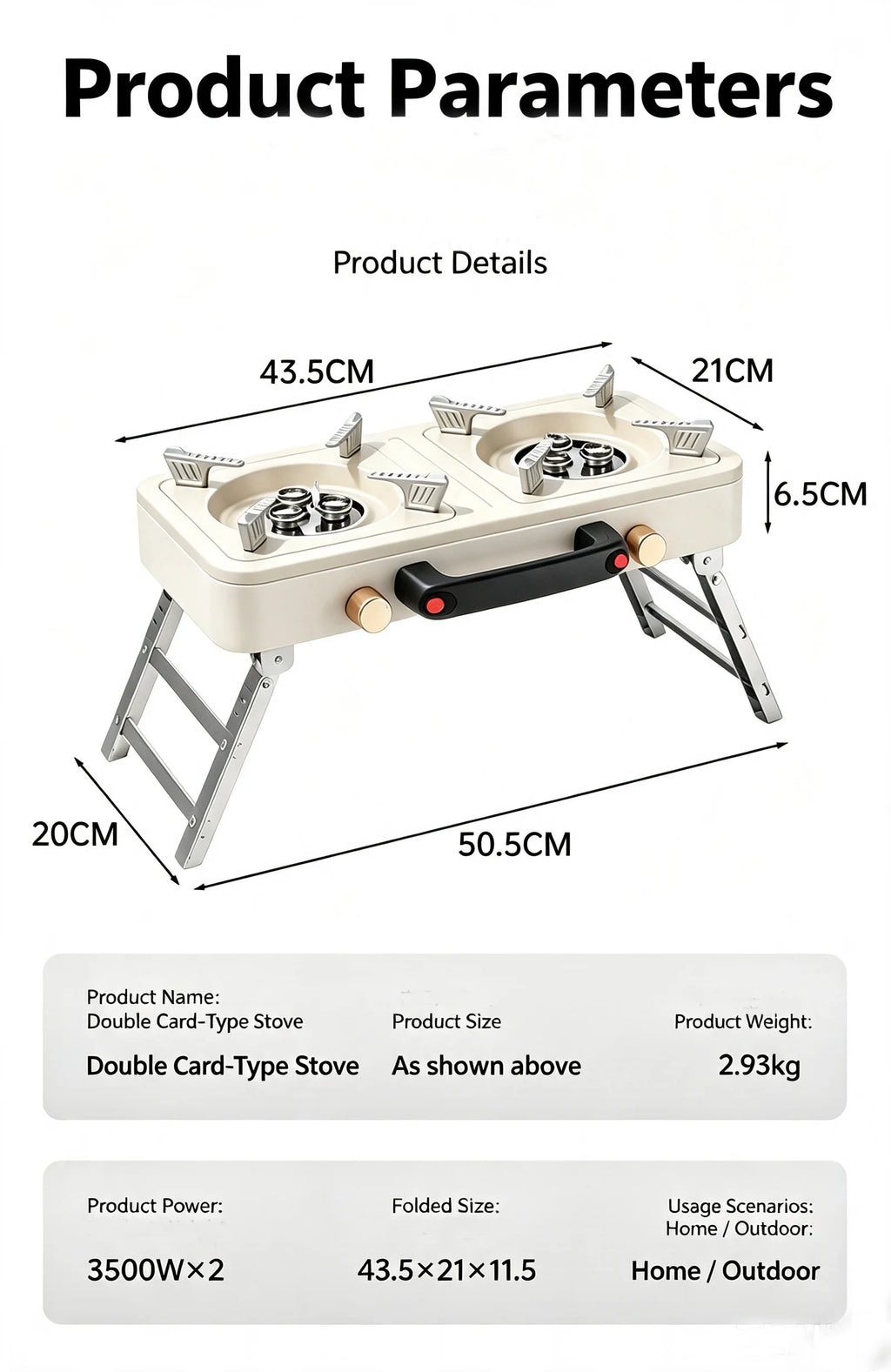 Portable Double Burner Camping Gas Stove