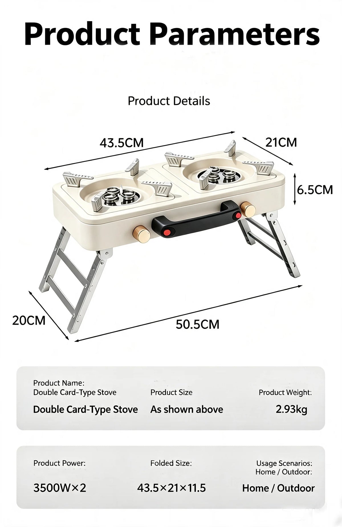 Portable Double Burner Camping Gas Stove