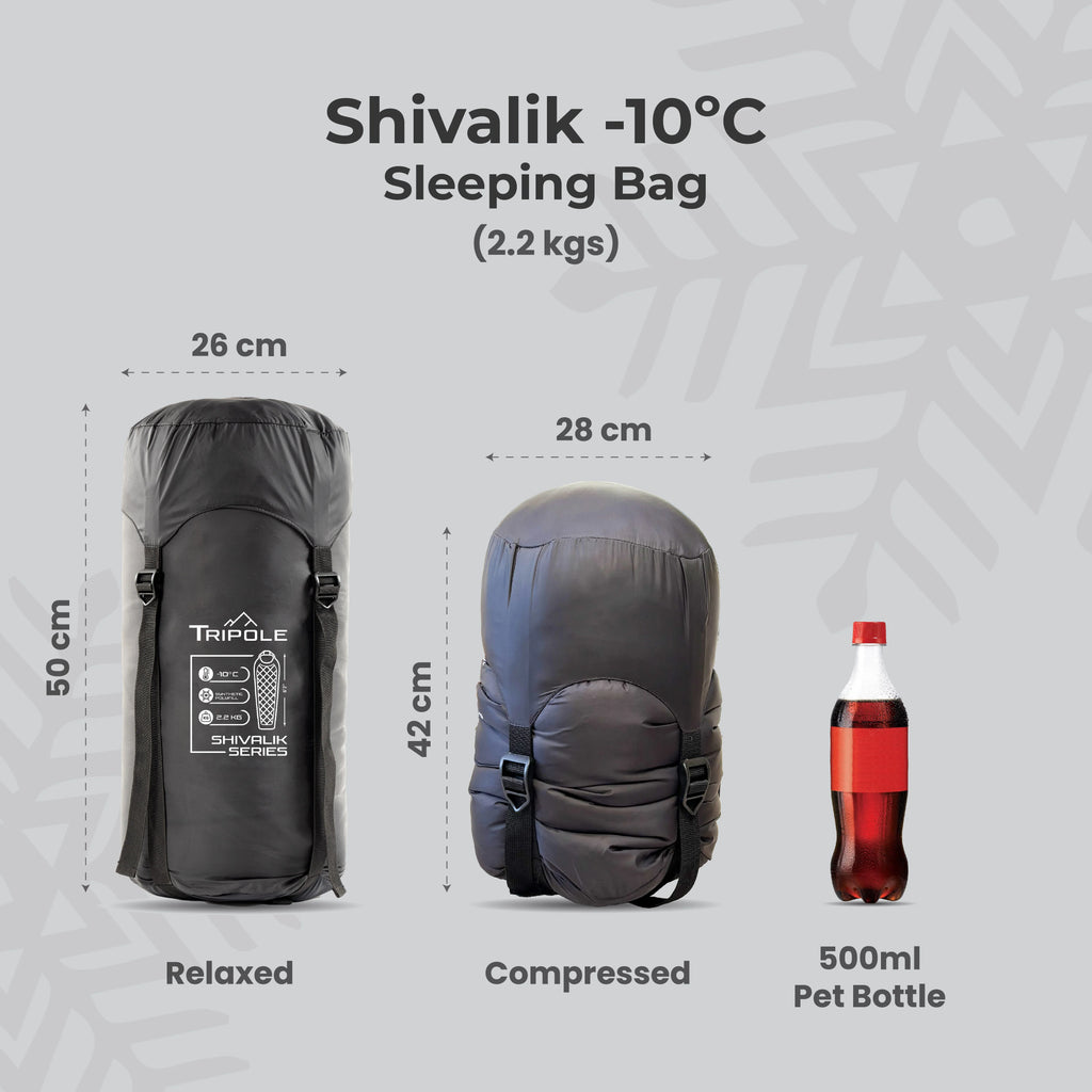 Tripole Shivalik Sleeping Bag | Mummy Shape | Hiking & Trekking - rockcraft