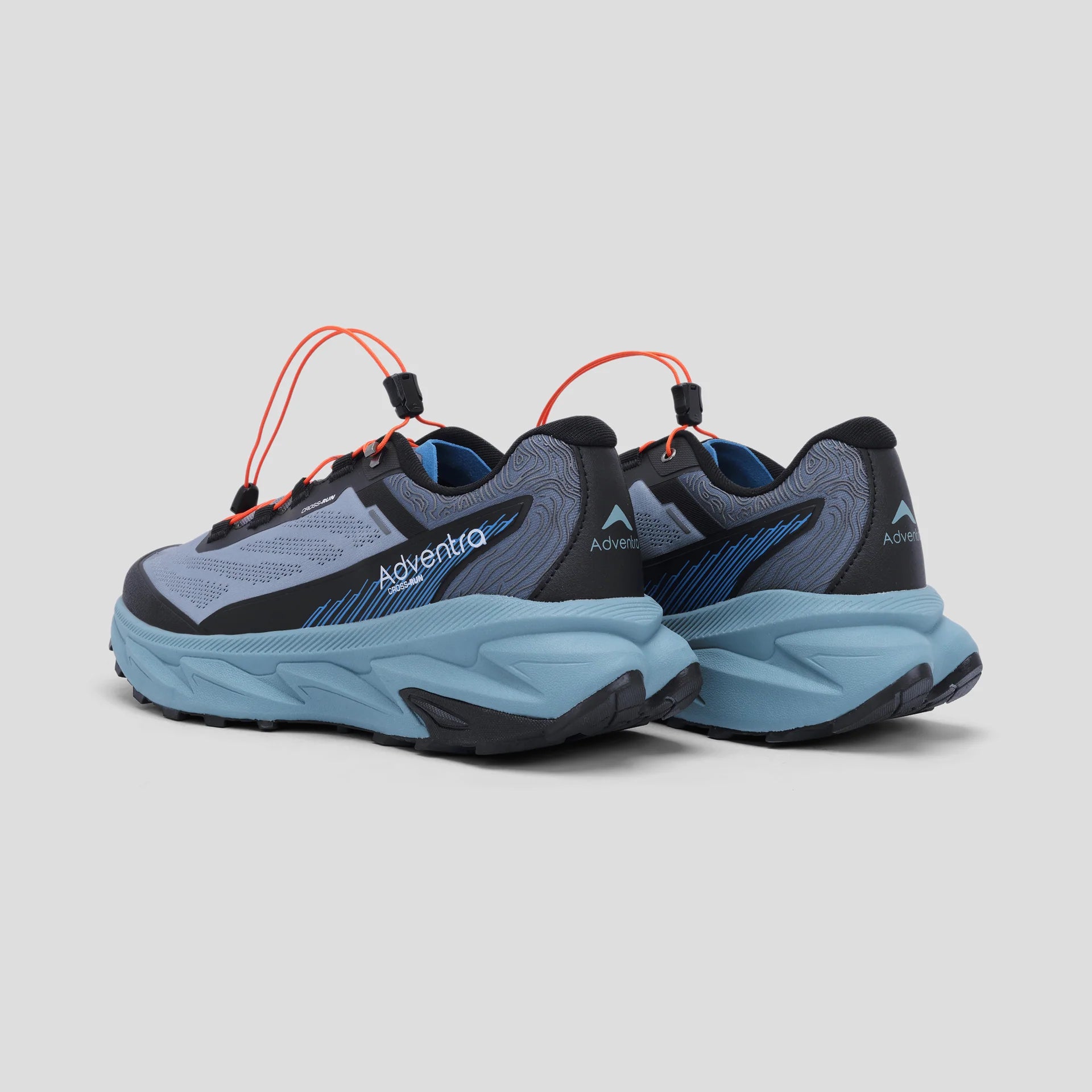 Adventra Men Trail Running Ultra Grip Lightweight Sports Shoes (TR2012) Grey-Blue