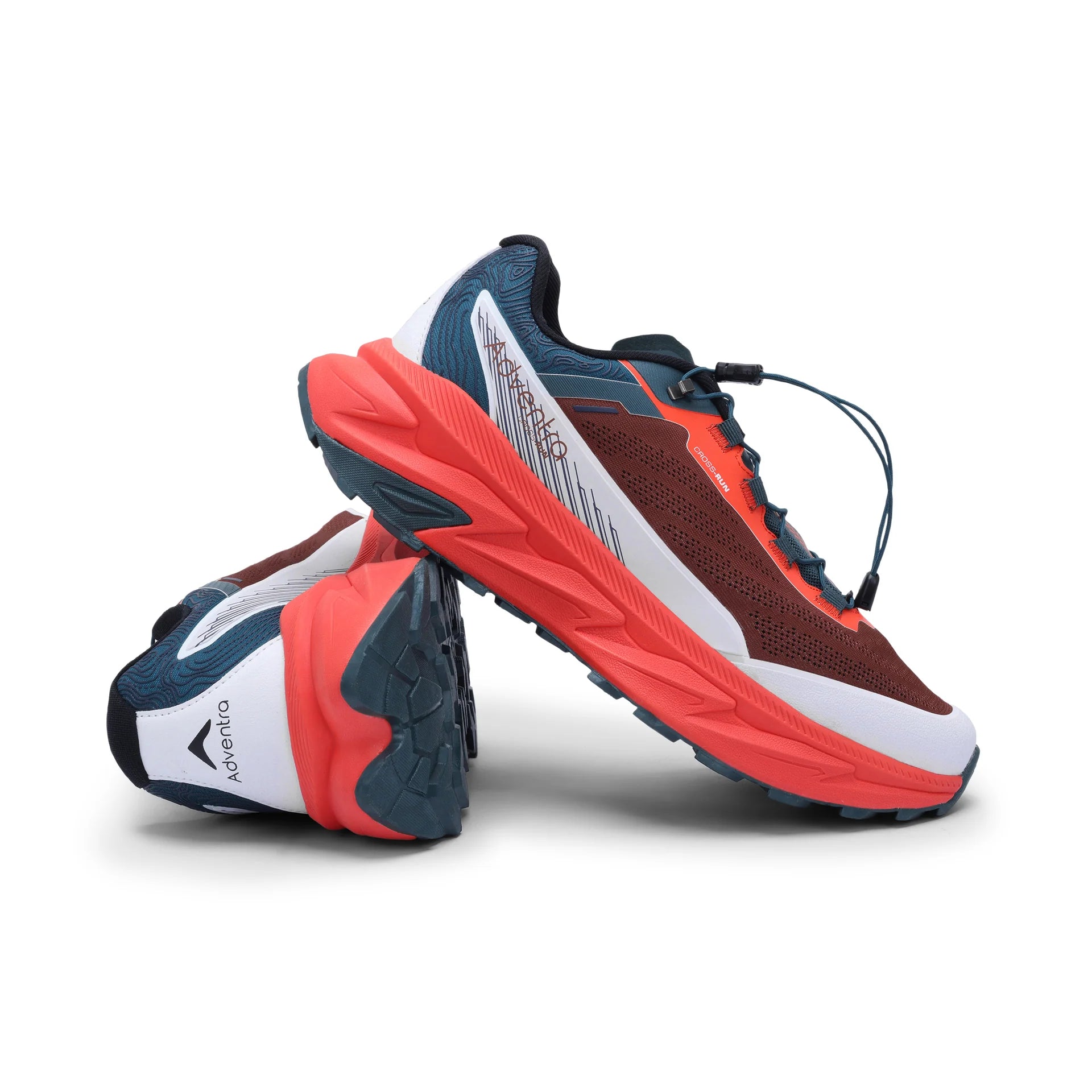 Adventra Men Trail Running Ultra Grip Lightweight Sports Shoes (TR2012) Orange-Red