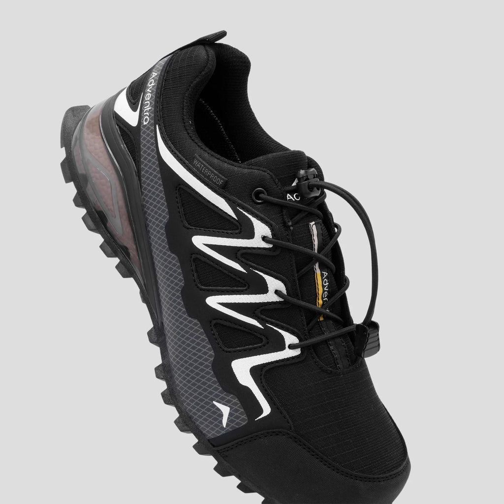 Adventra Men Waterproof Low Ankle Hiking Shoes with Anti Slip Grip & EVA Cushion (ET1110) Black