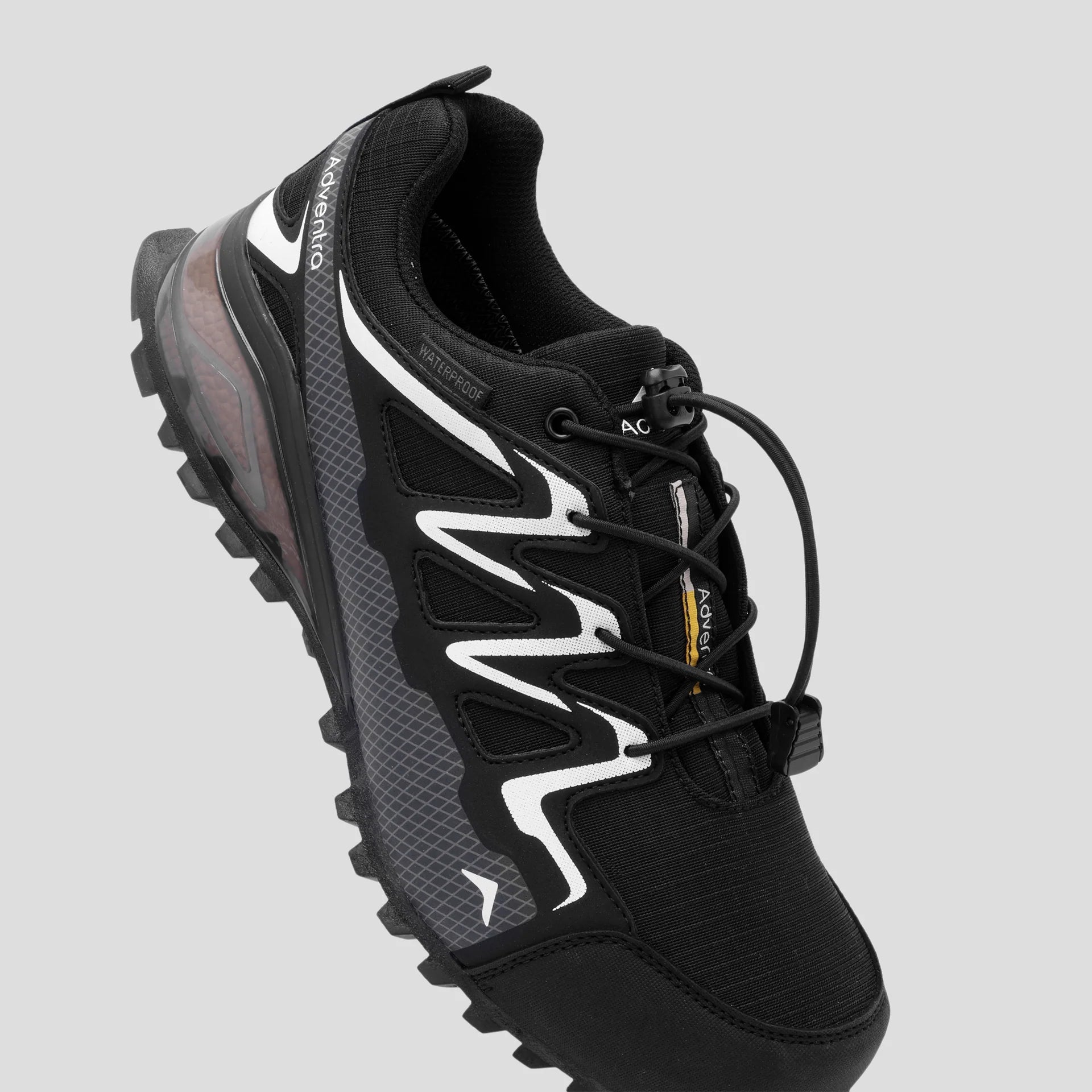 Adventra Men Waterproof Low Ankle Hiking Shoes with Anti Slip Grip & EVA Cushion (ET1110) Black