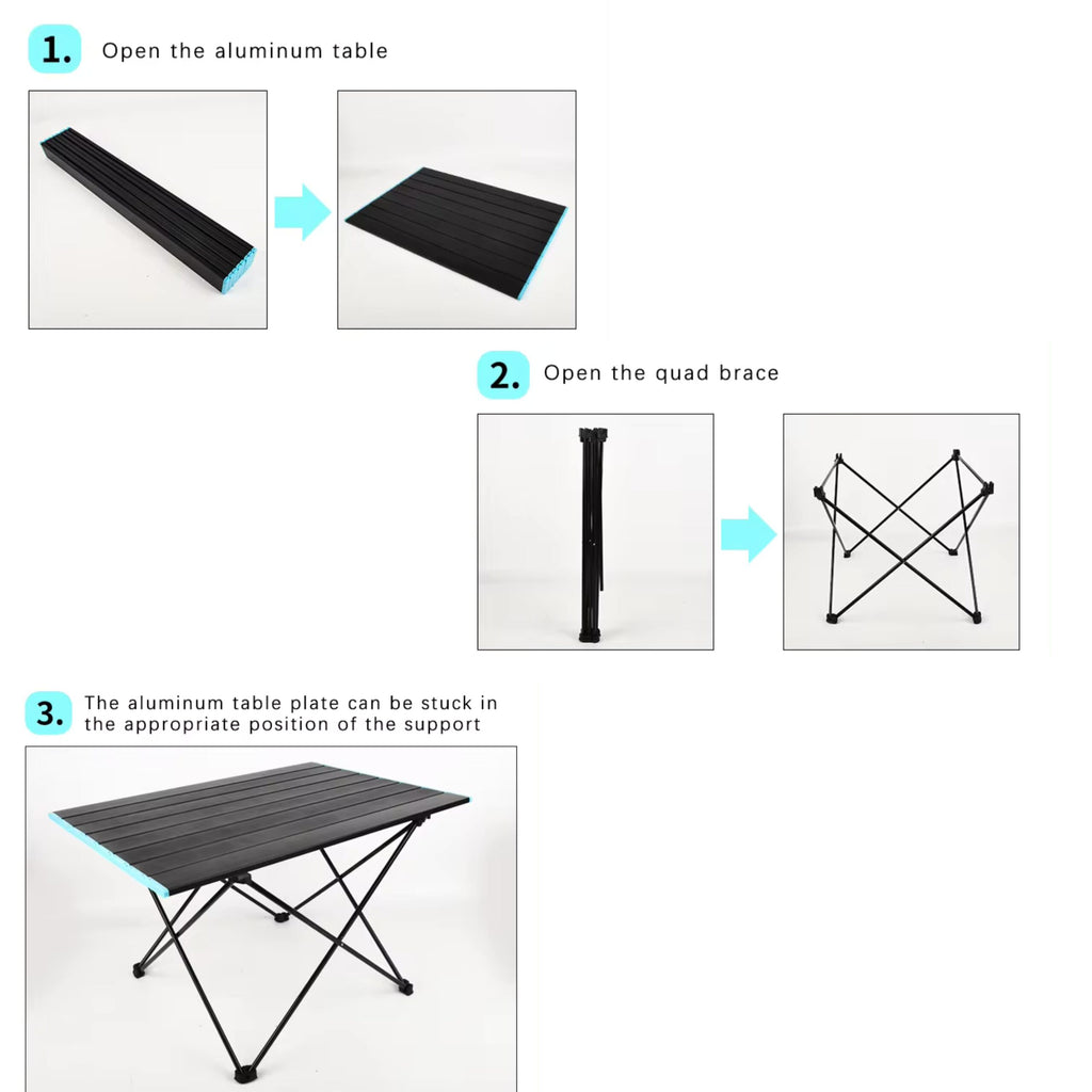 Ultralight | Aluminum | Foldable Camping Table with Portable Bag (Small)