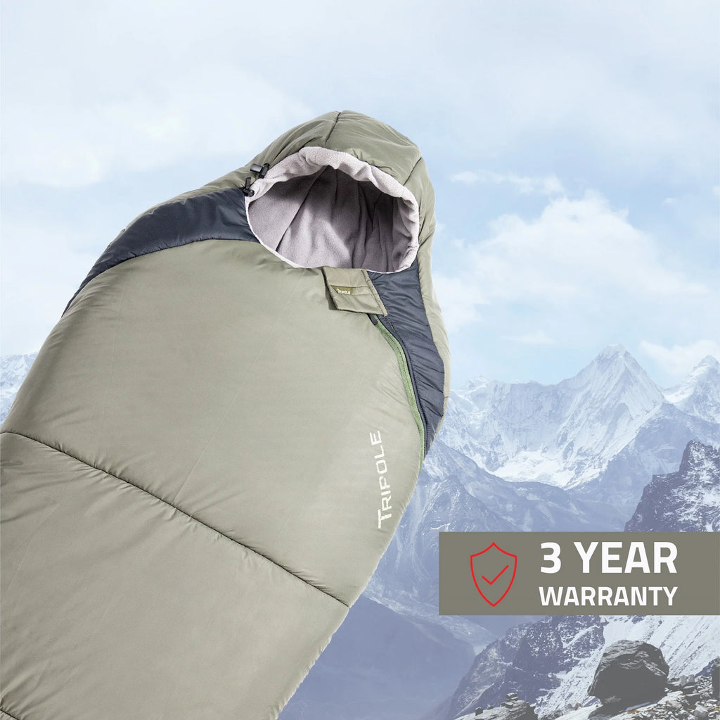 Tripole Zanskar Army Sleeping Bag | Mummy Shape | Water Repellent - rockcraft