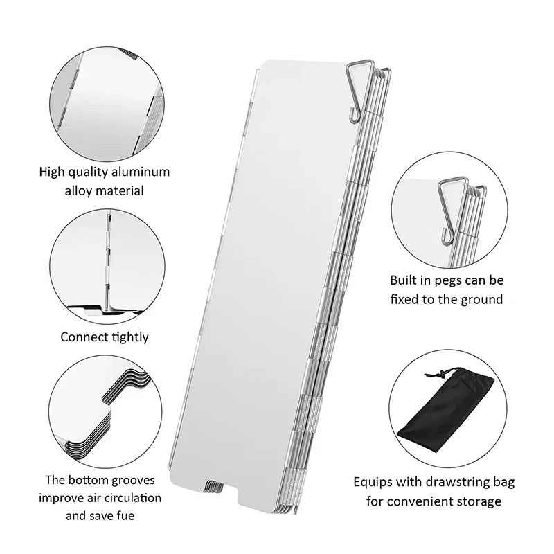 Aluminum Folding Windshield for Stoves