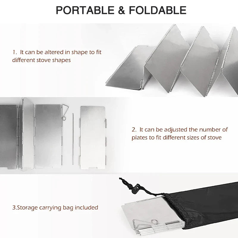 Aluminum Folding Windshield for Stoves