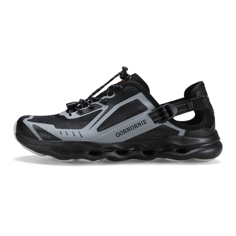 Gornornie Unisex Non-Slip Runner Shoes(Black Grey)
