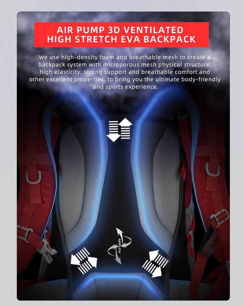 AiOne 50L Rucksack(Orange, Blackish Green)