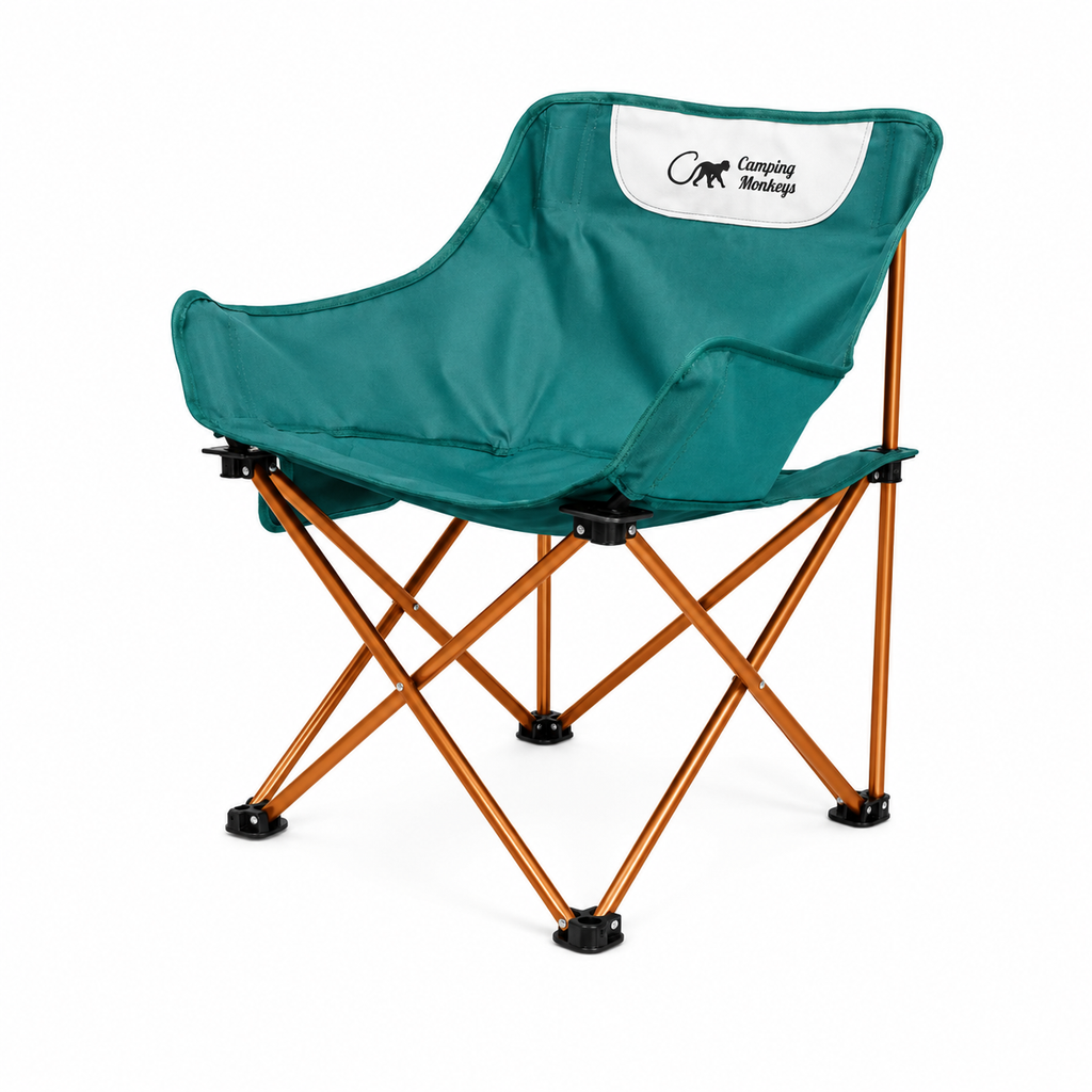 Camping Monkey Portable Moon Chair with Aluminum Frame and Side Pocket