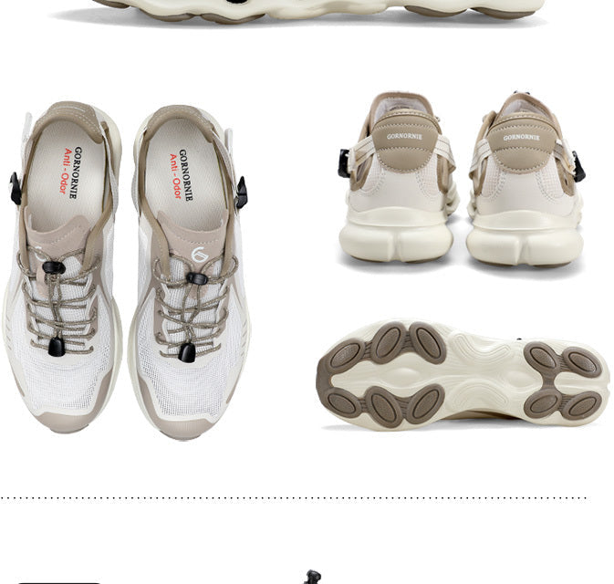 Gornornie Unisex Non-Slip Runner Shoes (Beige Khaki)