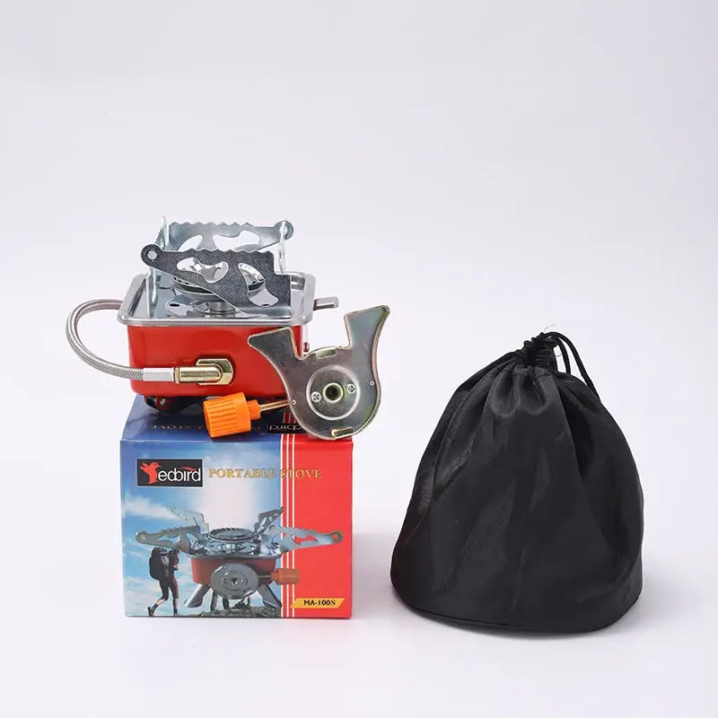 CAMPING STAINLESS STEEL GAS STOVE ULTRA LIGHT WITH PIPE